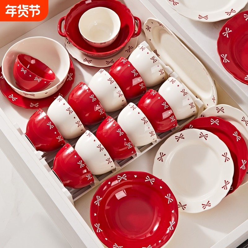 新婚结婚订婚礼物送新人餐具套装碗碟家用2025新款乔迁新居碗盘筷