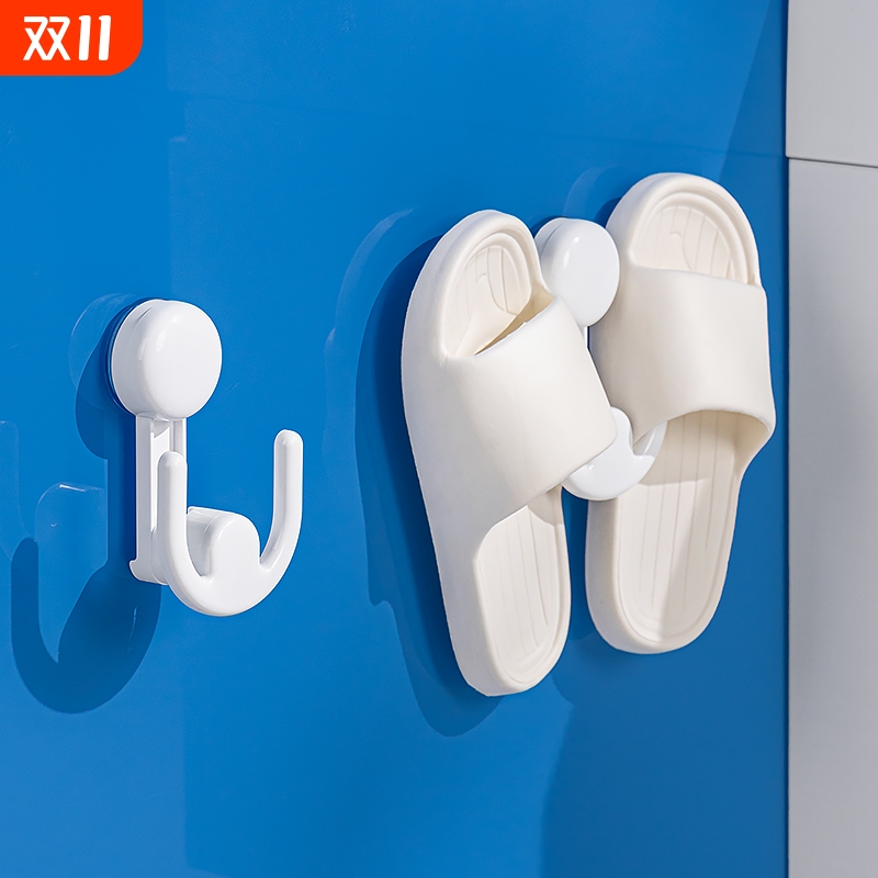 吸盘拖鞋架浴室免打孔壁挂式厕所门后沥水挂拖鞋伸缩鞋子收纳挂架