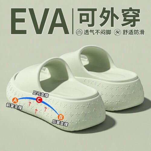 EVA厚底增高防滑女款踩屎感凉拖