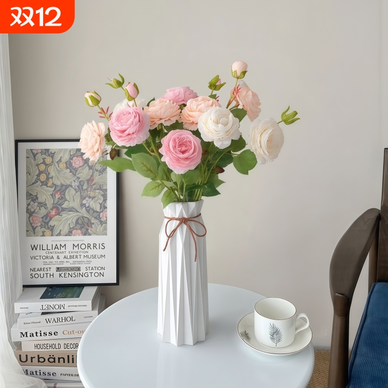 仿真花假花玫瑰花束高级感逼真