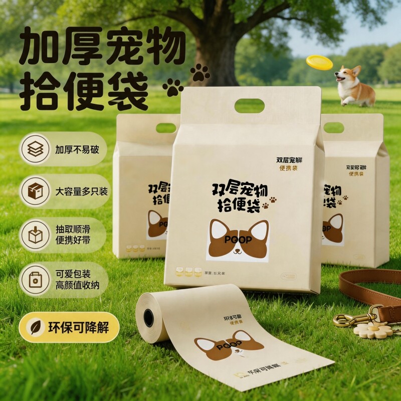 狗狗拾便袋捡屎袋宠物便便狗屎垃圾粪便加厚外出遛狗铲屎清理神器