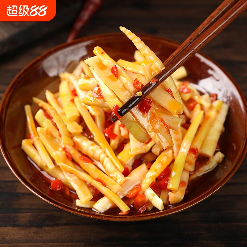 湖南香辣笋丝下饭菜开胃菜咸菜笋干笋子泡菜榨菜剁椒新鲜竹笋罐装