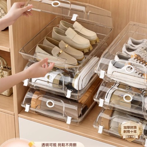 靴子收纳鞋盒省空间大容量神器鞋子收纳盒透明鞋柜塑料免安装