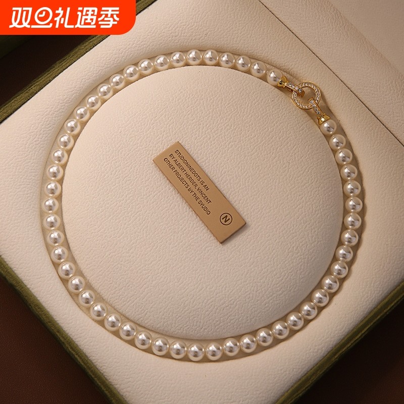 倪妮同款施家珍珠项链女轻奢高级感颈链2024新款爆款秋冬毛衣链