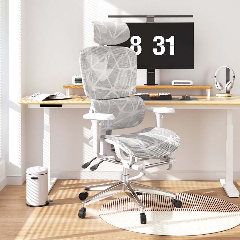 人体工学椅久坐舒适办公室可躺升降椅子电竞电脑靠背座椅网布人工