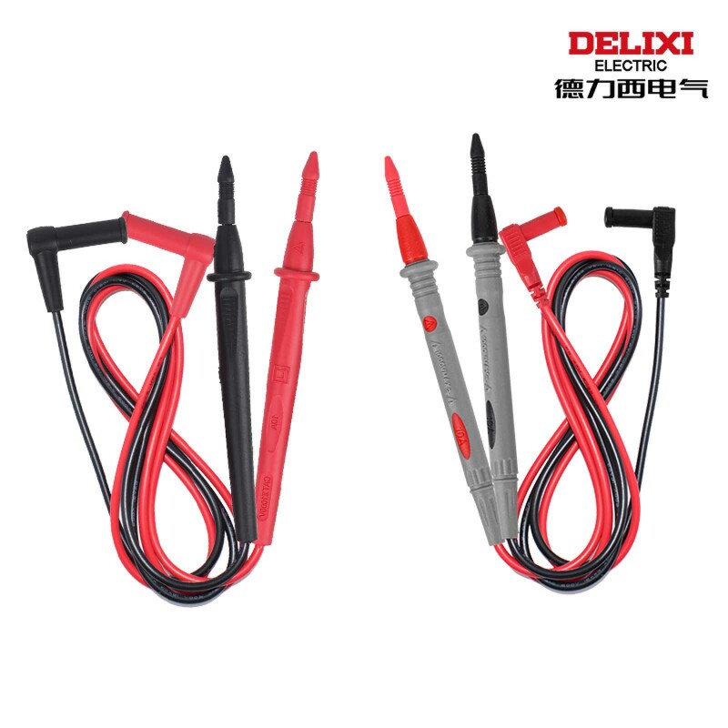 德力西电气万用表表笔线尖头探针数字万能表通用硅胶线测试笔配件