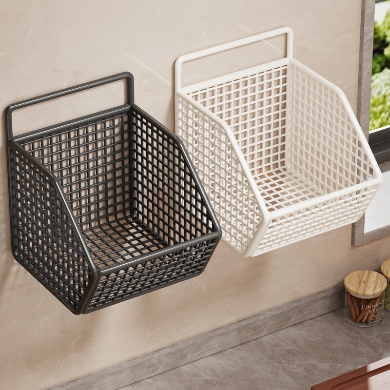 葱姜蒜收纳架厨房壁挂式整理架多功能置物篮神器调料架子双层好物