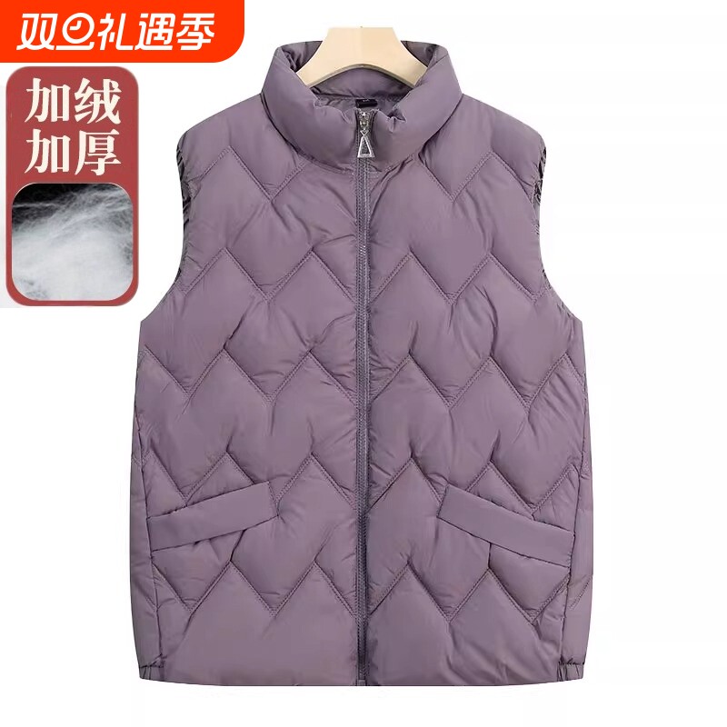 妈妈冬装背心外套宽松加厚棉马甲坎肩中老年人女奶奶保暖棉服马夹