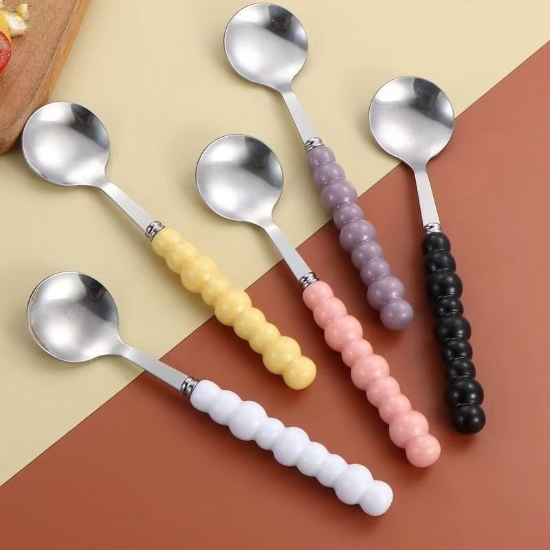 不锈钢圆头勺子家用西餐勺