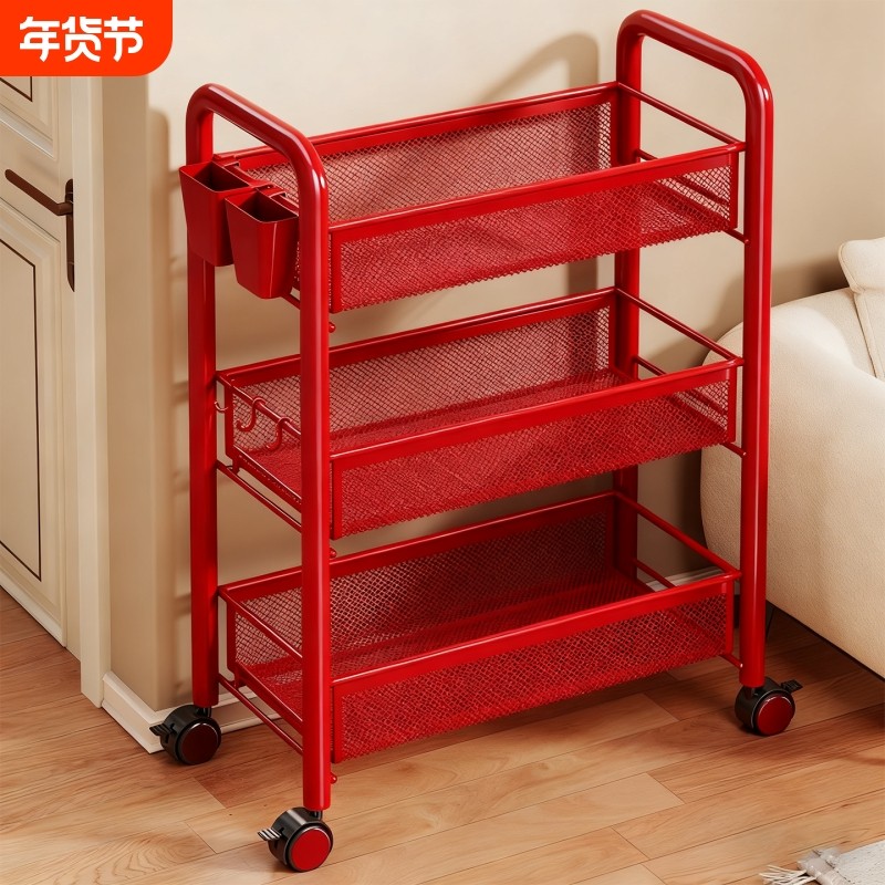 桌下小推车学生书房家用书包可移动置物架落地多层镂空网格放置架,收纳整理,整理架/置物架/收纳架,淘宝优惠券,粉丝福利购,淘宝优惠卷