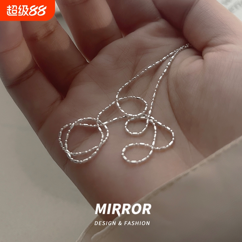 小麋人纯银细款女米珠项链