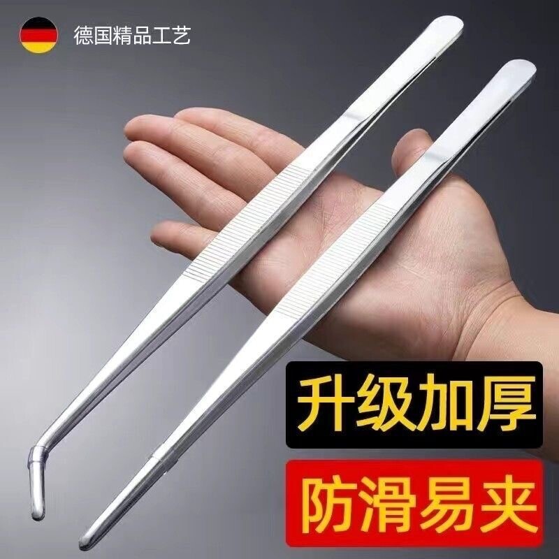 特厚不锈钢镊子直弯头多功能夹取图片