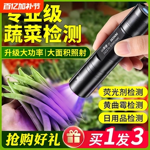 紫光灯蔬菜灯鉴定专用蔬菜检测笔农残365nm手电筒荧光剂紫外线