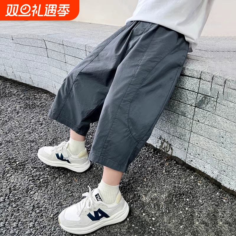 男童裤子夏装2025薄款宽松儿童运动休闲裤夏季新款中大童七分裤潮