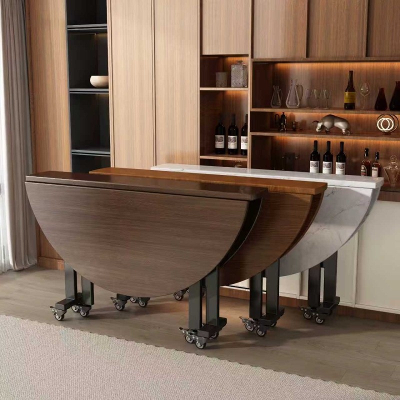 折叠桌可移动简易圆形桌子多功能餐桌饭桌家用折叠大圆桌实木餐桌