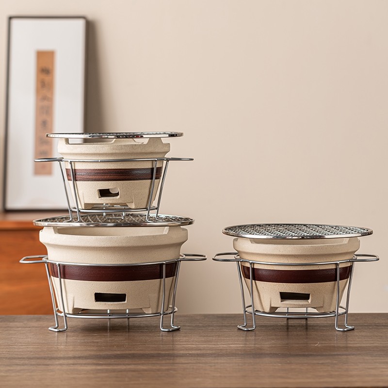 新款冬天围炉煮茶壶茶杯炭火炉烧烤套装家用户外烤奶罐泡茶器提梁