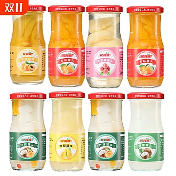 下拉到手8.9！水果罐头新鲜多种混合口味5瓶