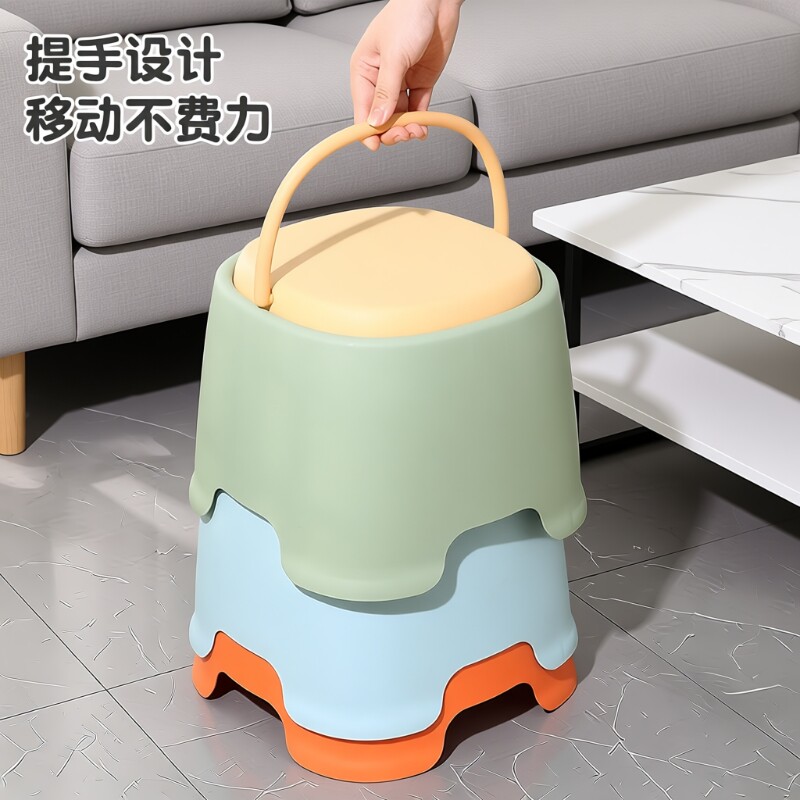 可手提板凳家用餐椅茶几凳子北欧儿童塑料加厚厕所踩脚凳小孩矮凳