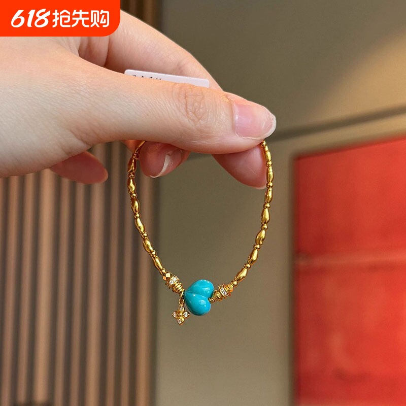 新中式气质复古屁桃爱心手链女时尚小众设计款高级感手链手饰品