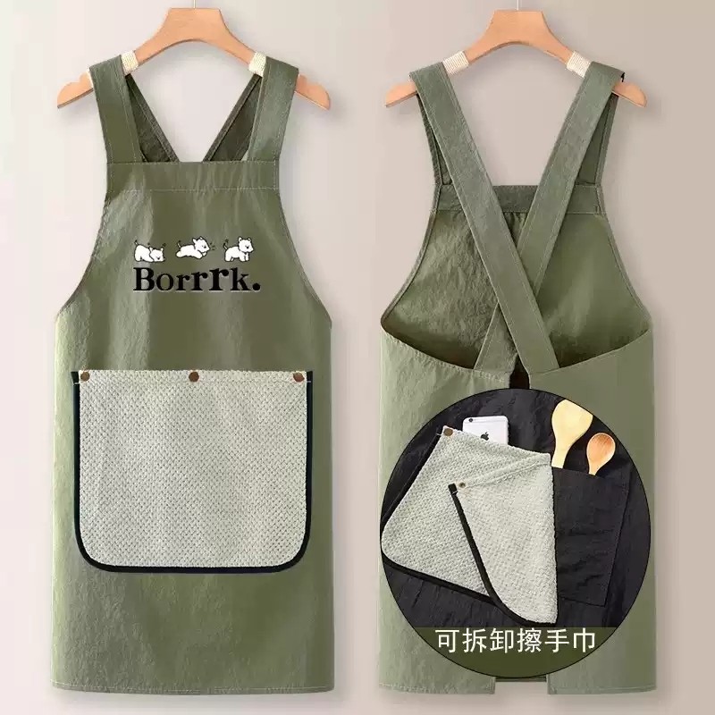可擦手围裙厨房家用2025新款做饭防水防油工作服餐饮专用秋季交叉