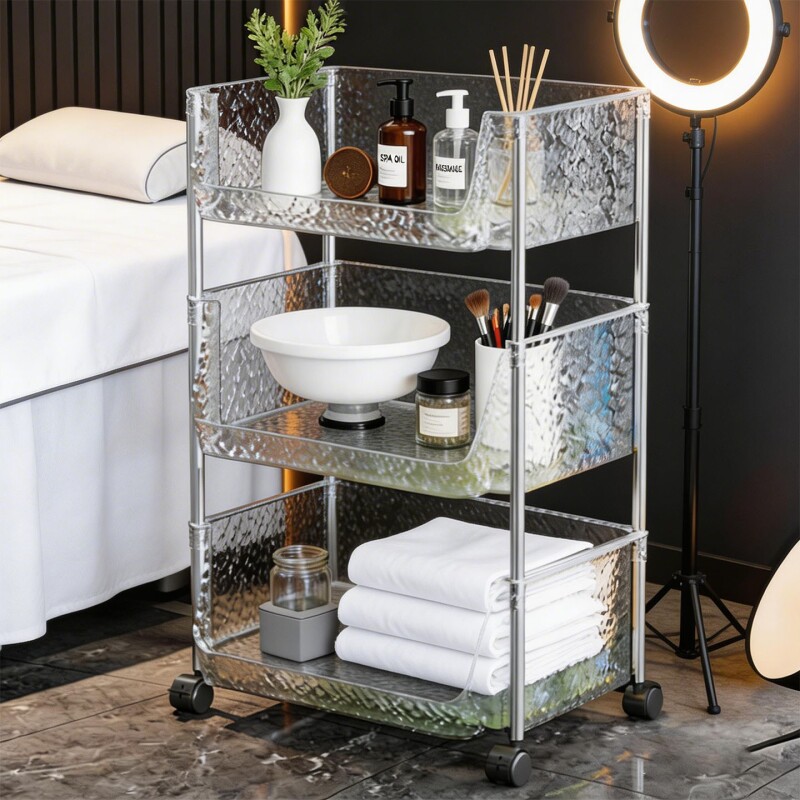 美容院专用仪器手推车多功能小推车皮肤管理可移动置物架零食三层