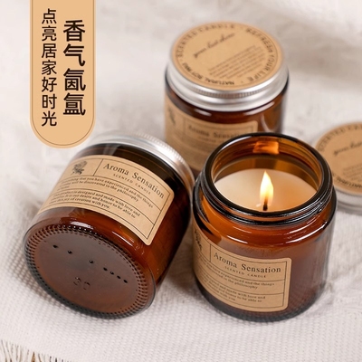 香薰蜡烛室内家用持久香高级安神助眠睡眠薰衣草卧室女生淡香熏香