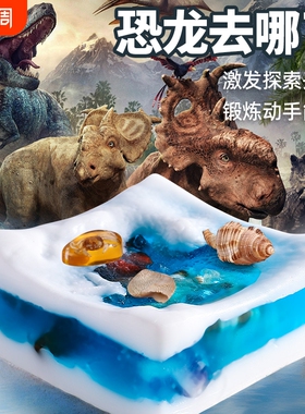 恐龙去哪了挖宝石玩具香皂挖宝盲盒肥皂考古宝藏男孩礼物化石水晶