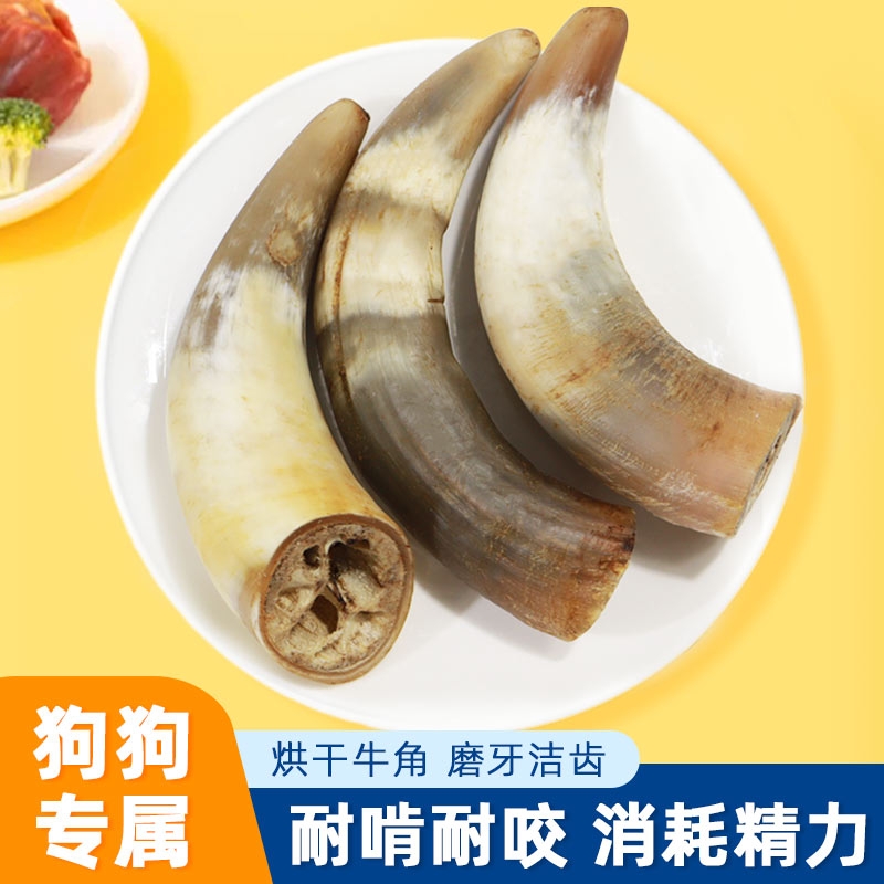烘干牛角带骨髓狗狗磨牙棒健骨补钙中大型犬宠物磨牙训练奖励零食