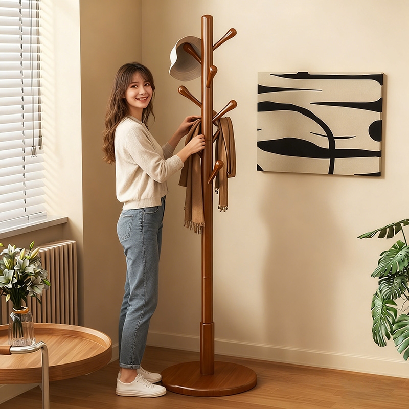 【爆款衣帽架】实木落地衣架