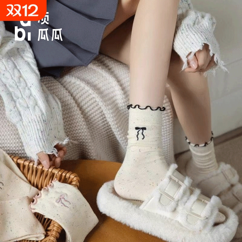 袜子女款中筒袜春秋款防臭2025新款爆款网红卡通萌宠女士月子袜