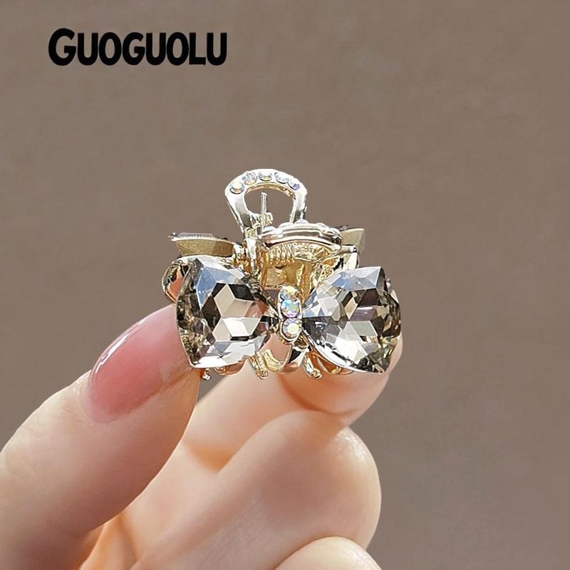 蝴蝶结抓夹发饰小号公主头韩国优雅气质精致头发夹子水晶刘海发夹