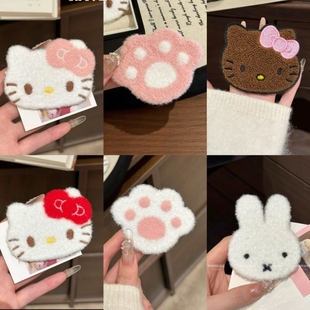 可爱蝴蝶结无痕刘海贴魔术贴发饰少女碎发贴整理神器猫爪米菲兔