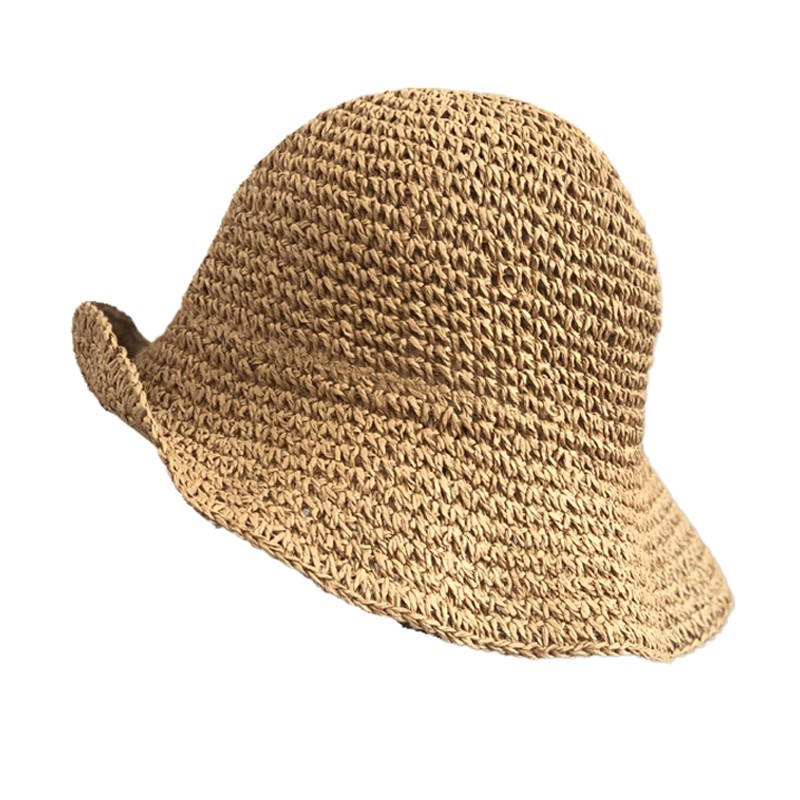 网红款编织草帽女小清新沙滩遮阳防晒帽子女日系韩版潮小檐渔夫帽