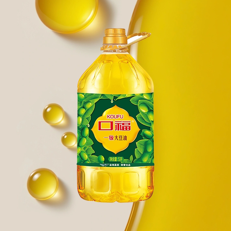 口福一级大豆油转基因厨房食用油烹饪煎炸炒菜5L/桶