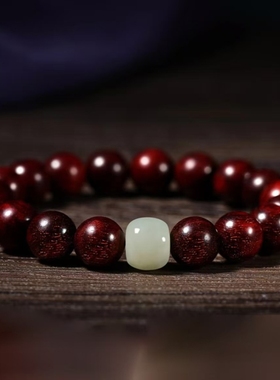 小叶紫檀手串男款木质文玩盘