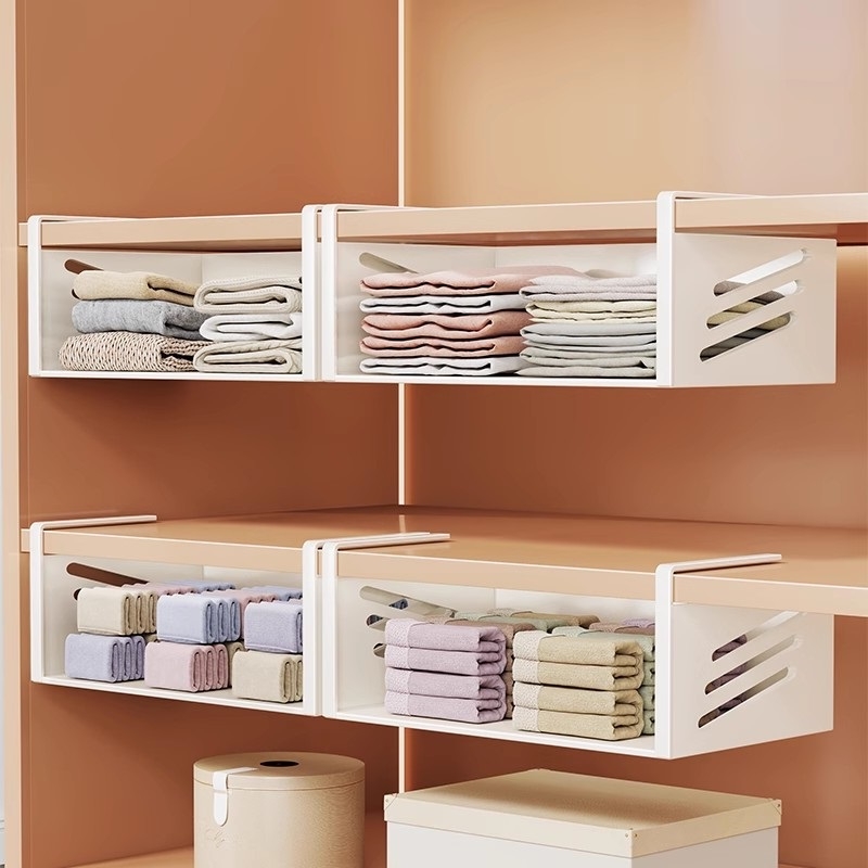 柜内下挂式分层置物架衣柜抽拉