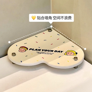 硬硅藻泥吸水垫洗漱手台面沥水架放牙刷漱口杯垫浴室转角收纳神器