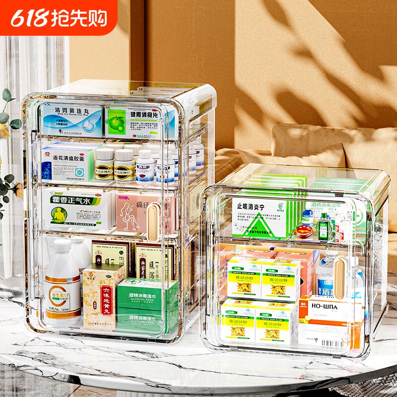 家用药箱医药箱药品药物分层大号置物架塑料收纳盒家庭装大容量
