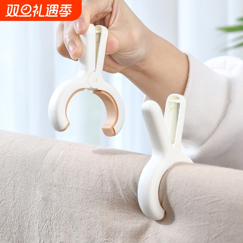 夹子晾袜子防风晾衣服挂钩固定器晒被子多功能塑料带绳晾晒衣架