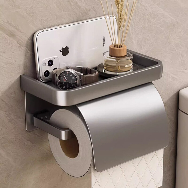 卫生间厕纸盒厕所免打孔纸巾盒洗手间收纳置物架抽纸卷纸筒放置盒