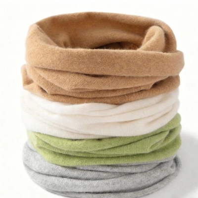 围巾100%纯山羊绒脖套男女针织围脖保暖假领子灰色红色薄款驼色