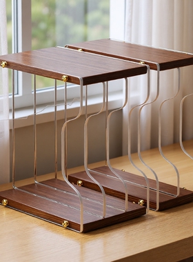 大尺寸黑胶亚克力展示架唱片存放架子CD收纳架桌面书架绘本整理架