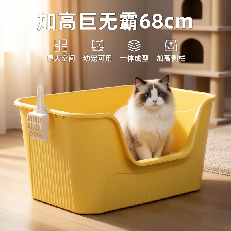 超大号猫砂盆巨大半封闭全封闭防臭猫厕所防外溅宠物用品猫咪屎盆