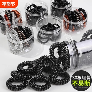 电话线发圈女小号细款韩国扎头发头绳简约发绳黑色皮筋电线圈头饰