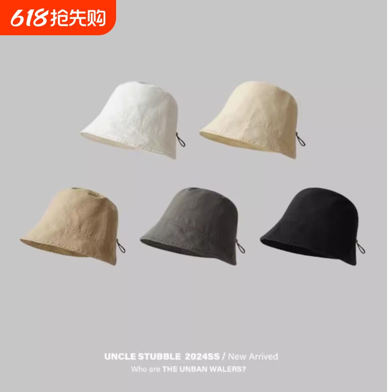 2026新款高级感渔夫帽春夏女大头围折叠水桶帽防晒遮阳盆帽薄款