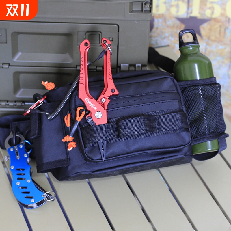 路亚包高档防水腰包男女多功能单肩斜挎胸包户外专用弹弓工具背包