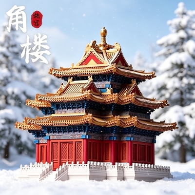 【清库存】角楼积木模型拼装