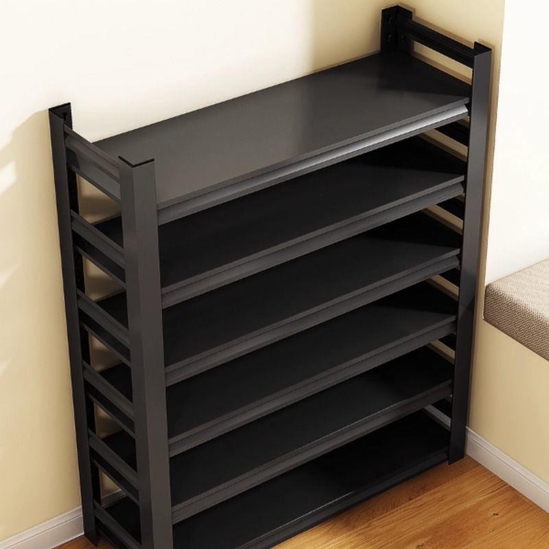 家用钢制鞋架门口落地多层置物架铁艺简易收纳架玄关入户门后鞋柜