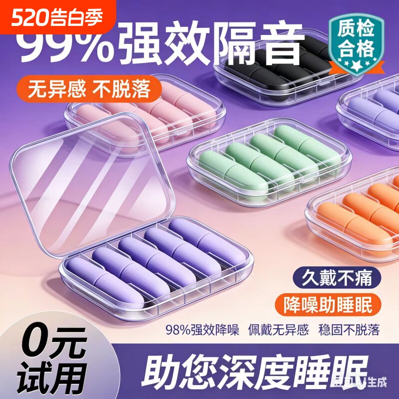 耳塞睡眠睡觉专用超级隔音初高中生学习防噪声神器耳朵女生降吵静