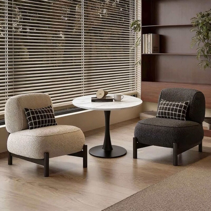 单人沙发椅奶油风设计师款客厅小户型北欧单椅侘寂风懒人休闲简约